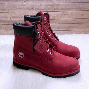 Timberland Men’s Premium 6 Inch Waterproof Dark Red Boots
